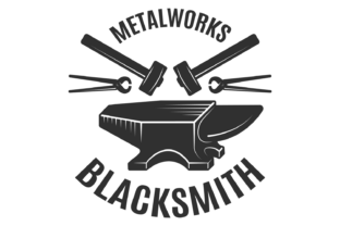 Metal forge black label. Foundry worksho