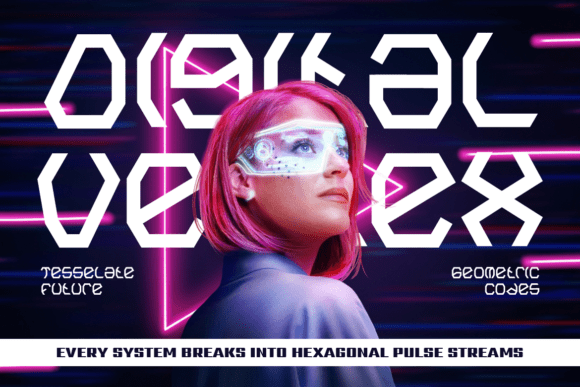Polygon Block Font PNG with transparent background - Preview 2