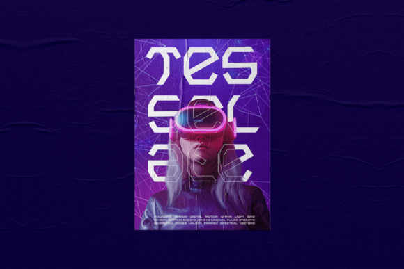 Polygon Block Font PNG with transparent background - Preview 3