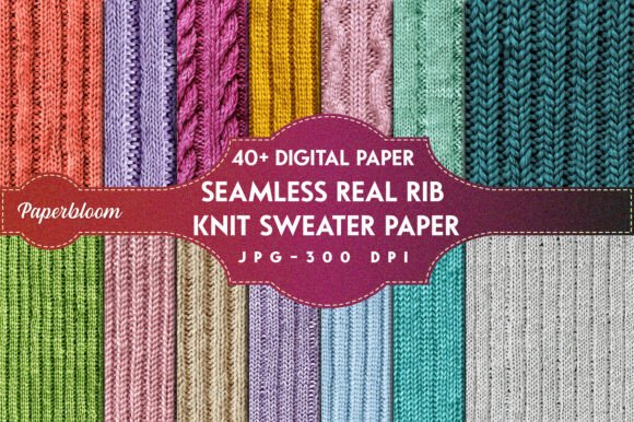 Seamless Rib Knit Sweater Digital Paper