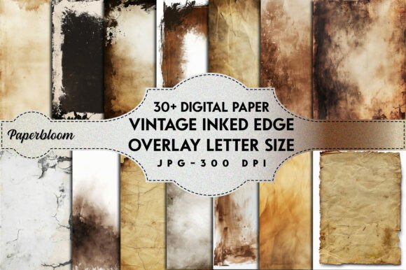 Vintage Inked Edge Overlay Letter Size