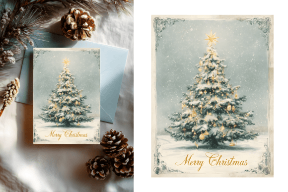 Watercolor Merry Christmas Tree Card