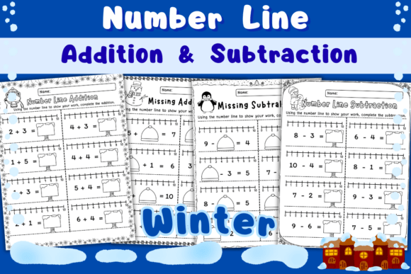 Winter Number Lines (Within 10)