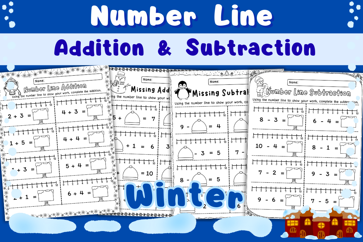 Winter Number Lines (Within 10)
