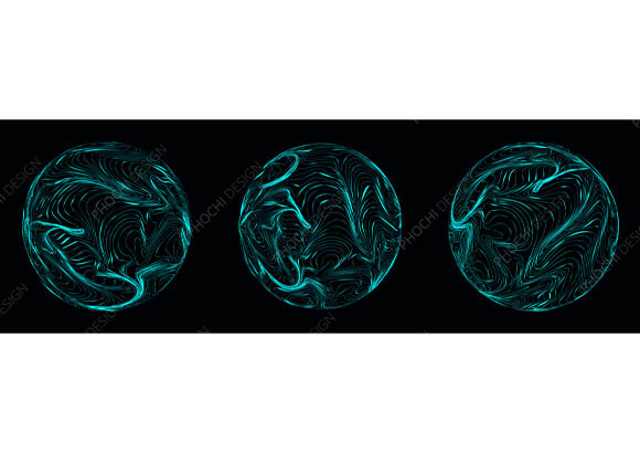 Futuristic Blue Spheres Topographic