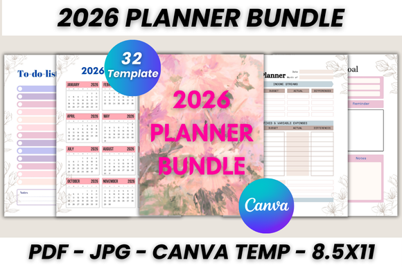 2026 Planner Bundle Canva Template