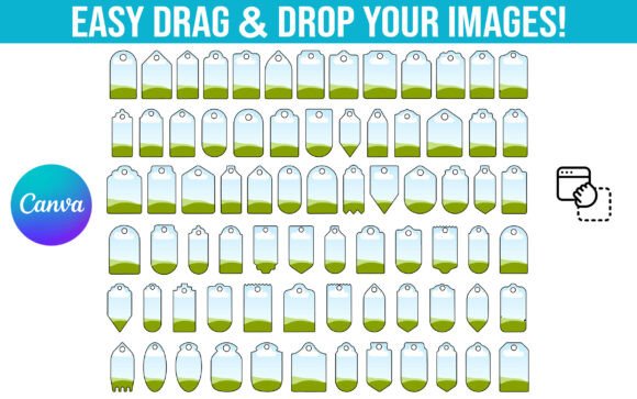 75 Customizable Tag Canva Frame Template for tag designs