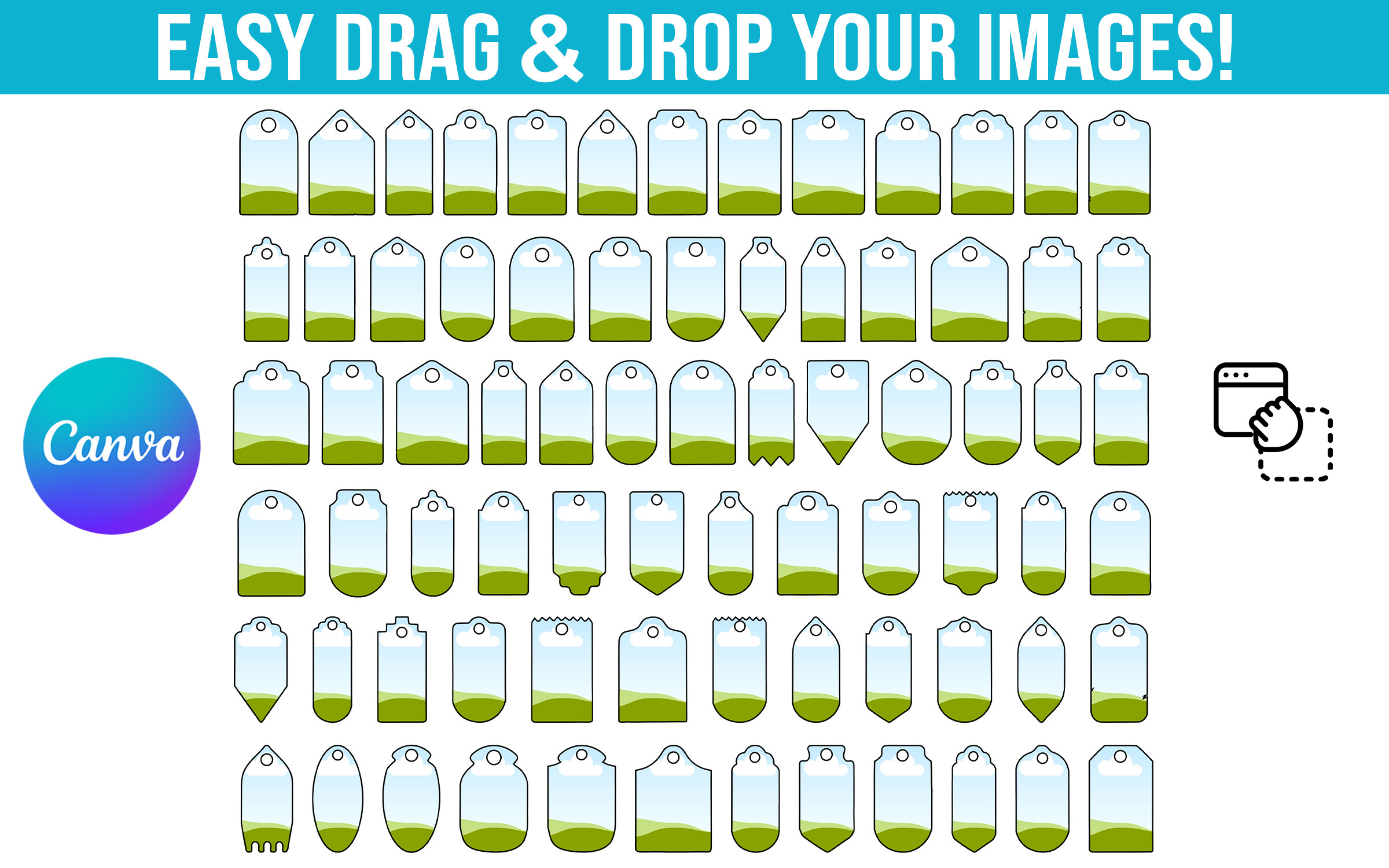 75 Customizable Tag Canva Frame Template