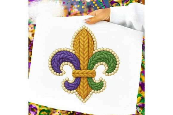 Crochet Yarn Mardi Gras Colorful Clipart