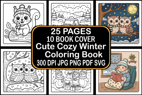 Cute Cozy Winter Coloring Book