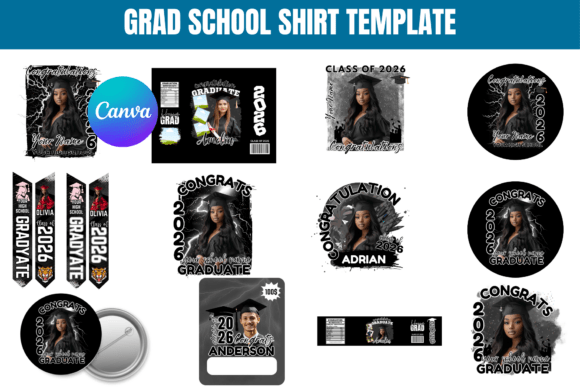 Grad School Shirt Canva Template Graphic Print Templates By Gfx Shaown
