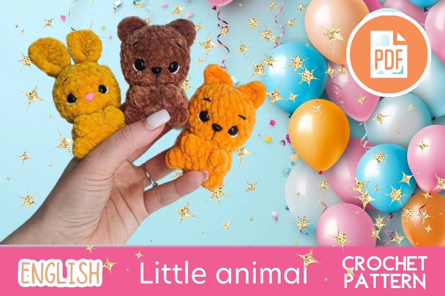 Little Animals / Crochet Bunny Cat Bear
