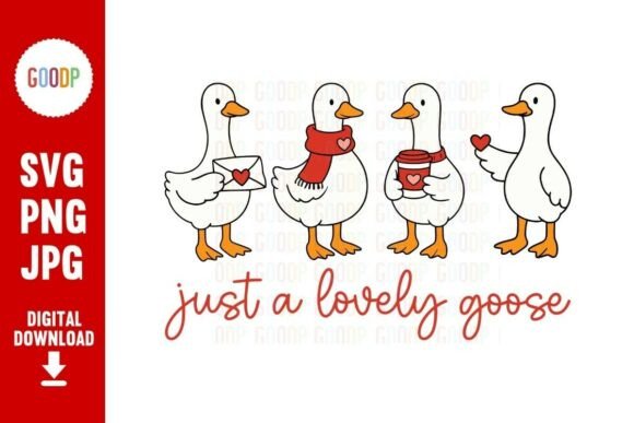 Lovely Goose Valentine Clipart Png