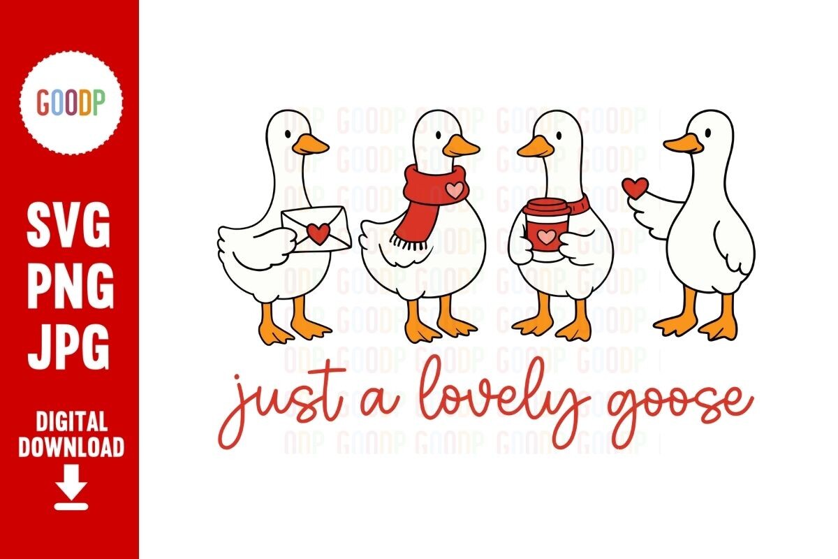 Lovely Goose Valentine Clipart Png