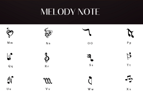Melody Notes Font font preview - 2