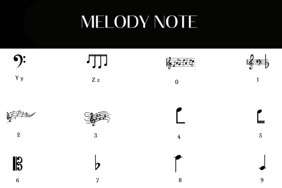 Melody Notes Font font preview - 3