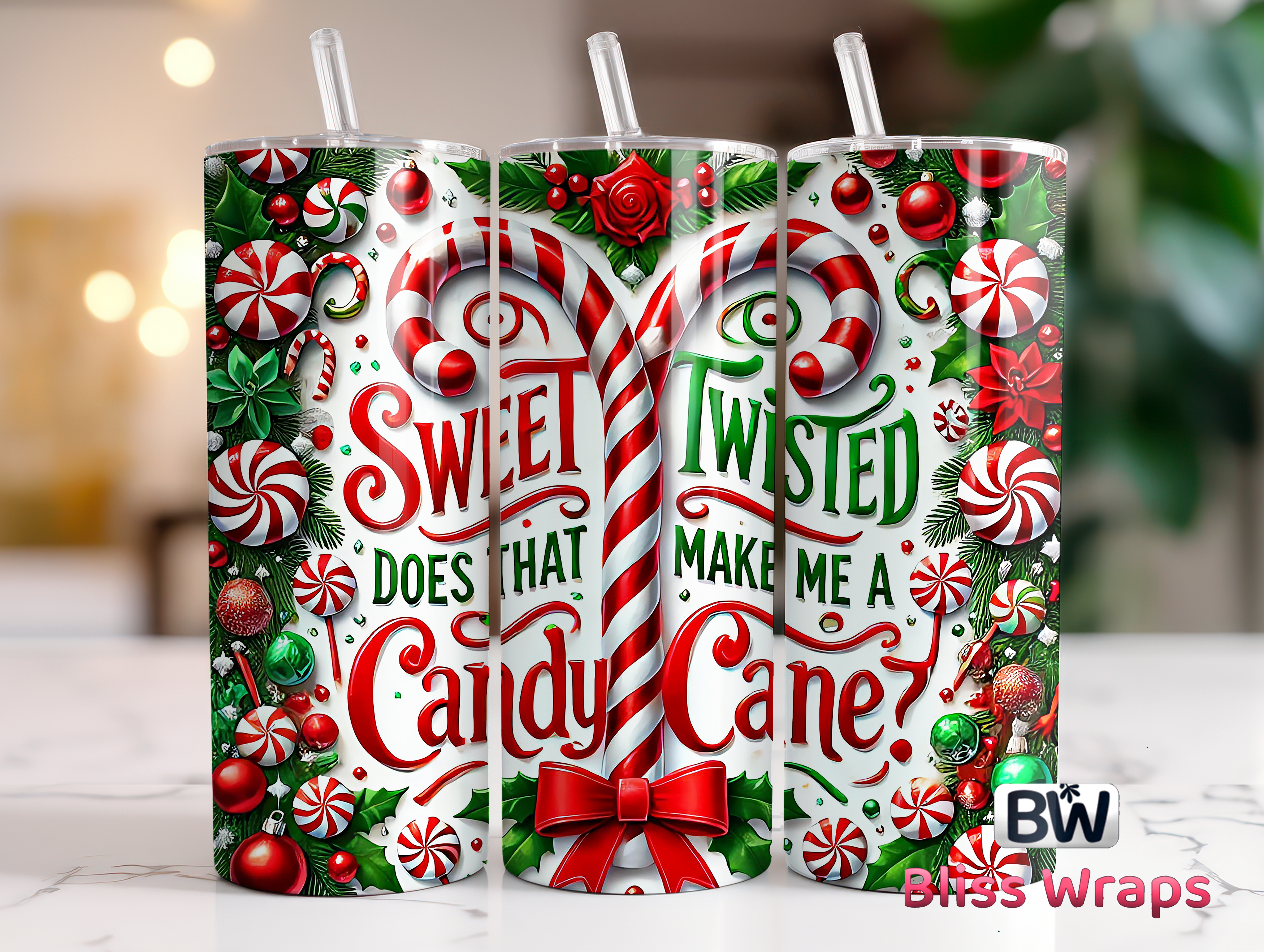 Sweet but Twisted Christmas Tumbler Wrap