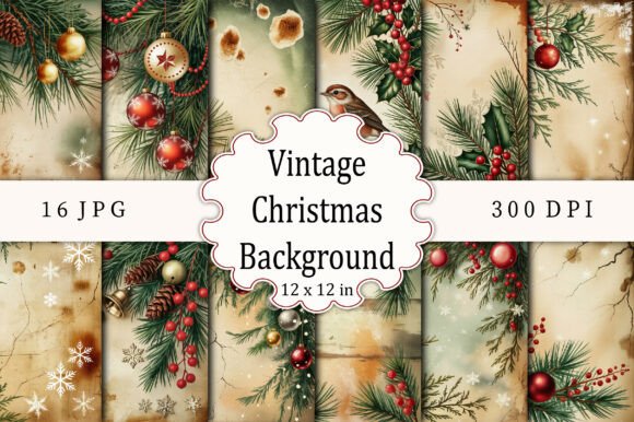 Vintage Christmas Background Bundle