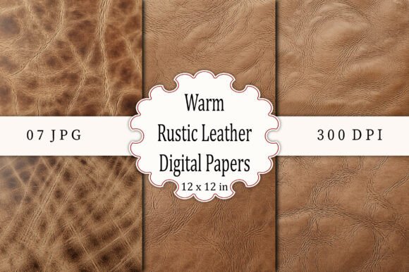 Warm Rustic Leather Digital Papers