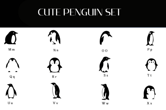 Cute Penguin Set Font - Preview 2