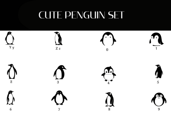 Cute Penguin Set Font - Preview 3