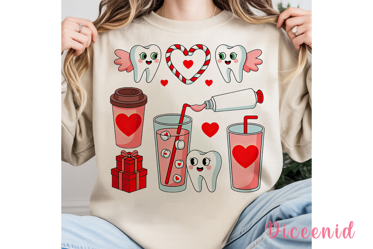 Cute Valentine Teeth PNG Clipart - photo 1