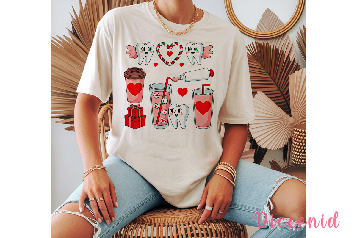 Cute Valentine Teeth PNG Clipart - photo 2