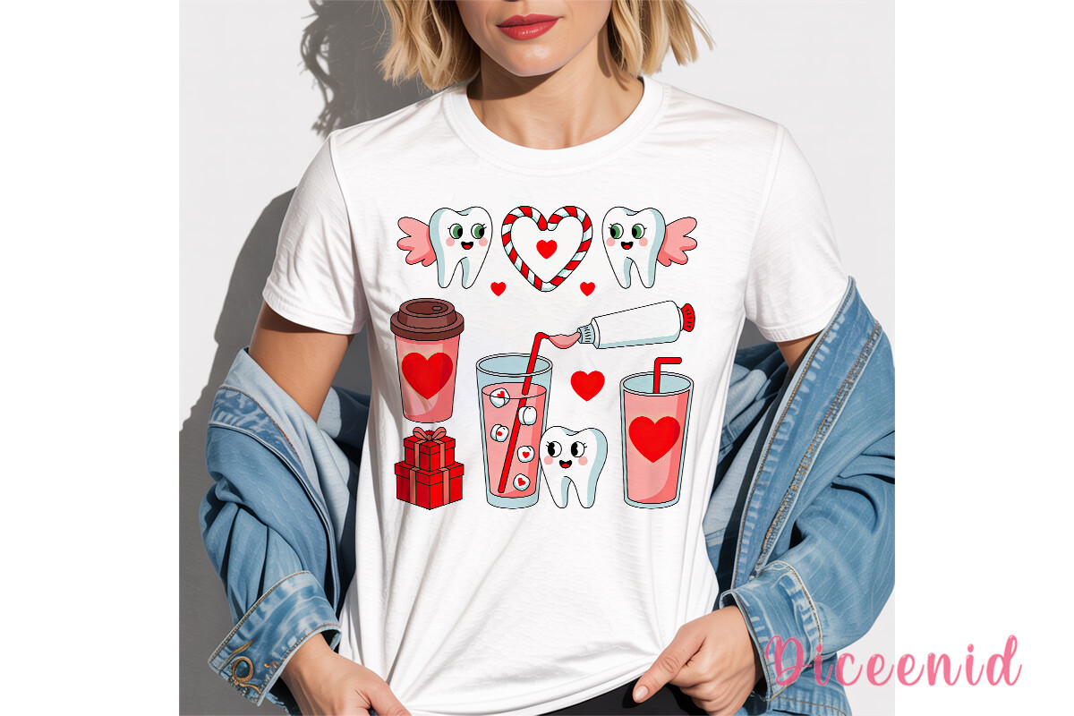 Cute Valentine Teeth PNG Clipart - photo 3
