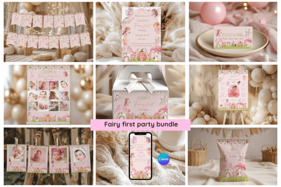 Fairy First Party Bundle Editable