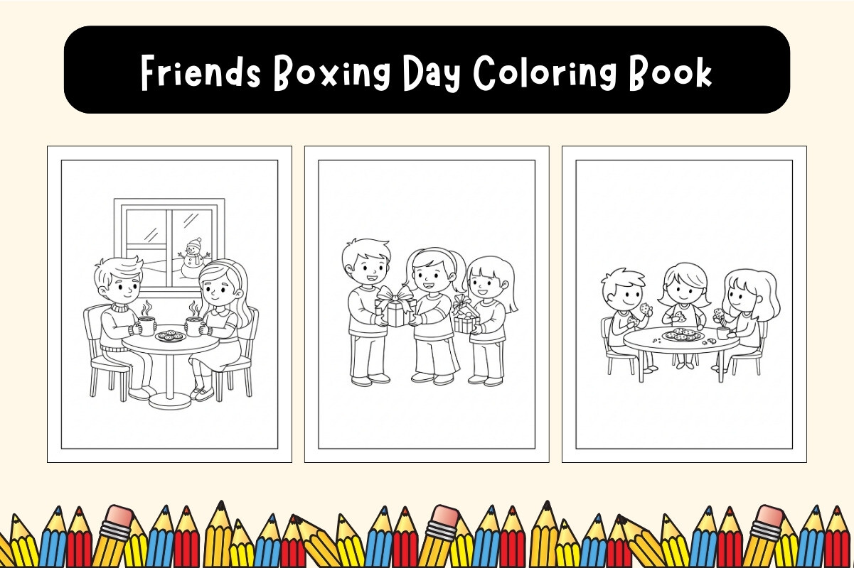 Friends Boxing Day Coloring Book