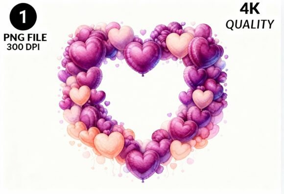 Heart Balloon Clipart Watercolor PNG