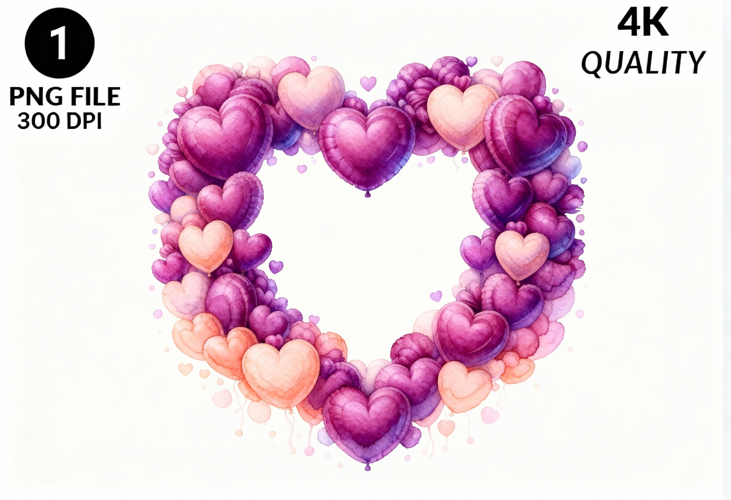 Heart Balloon Clipart Watercolor PNG