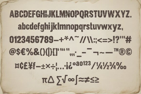 Rough Stamp Display Font PNG with transparent background - Preview 1