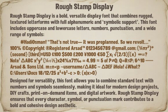 Rough Stamp Display Font PNG with transparent background - Preview 2