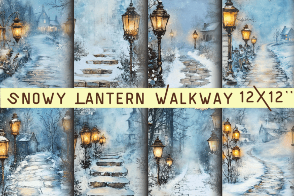 Snowy Lantern Walkway