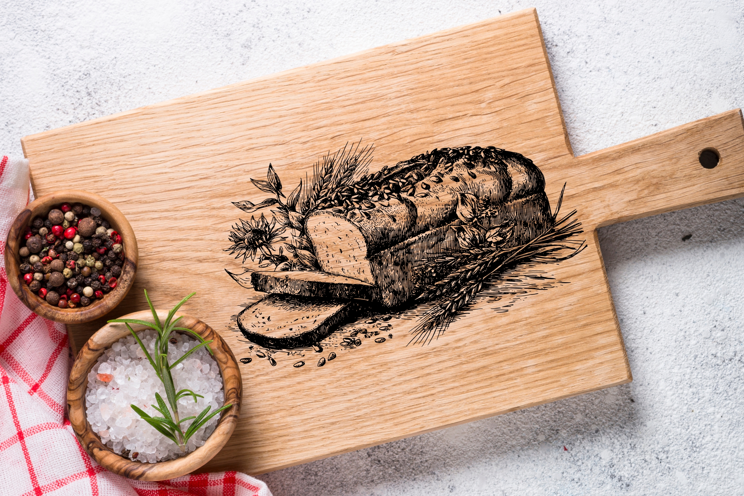 Vintage Bread Engraving SVG Art