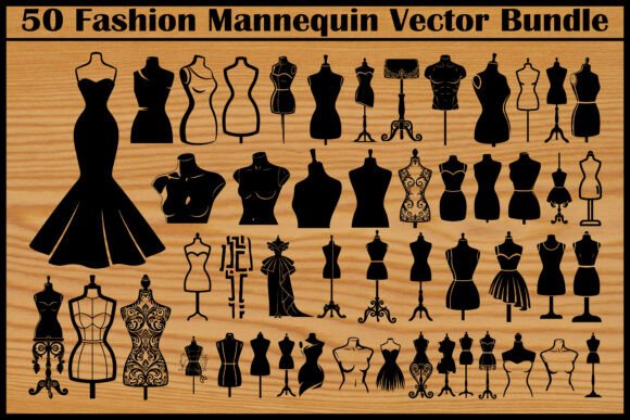 50 Fashion Mannequin Vector Bundle2