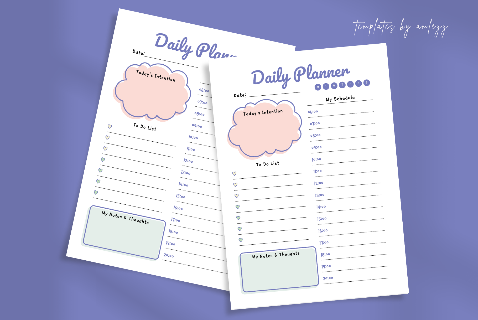 Aesthetic Pastel Daily Planner Canva