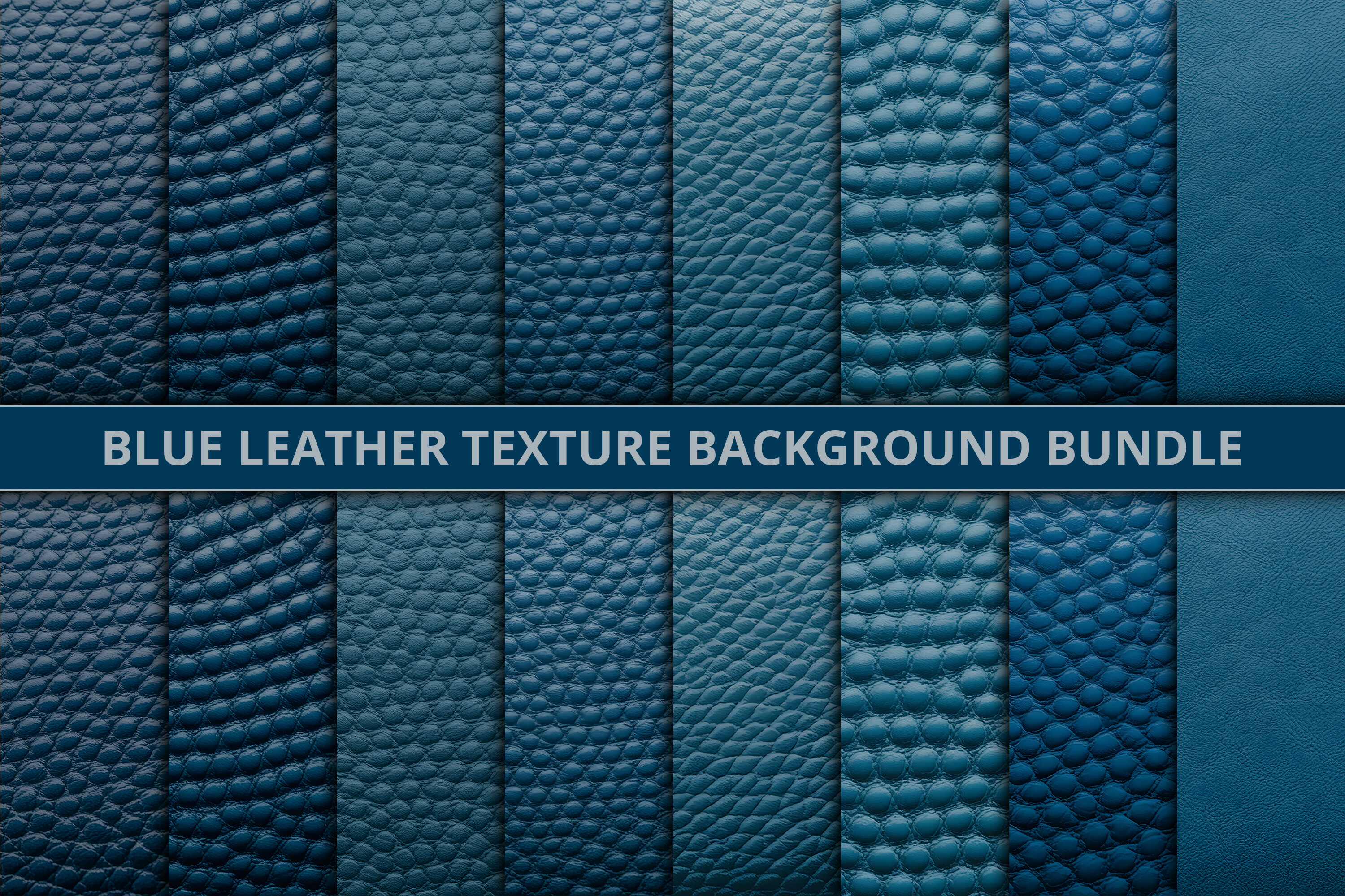 Blue Leather Texture Background Bundle