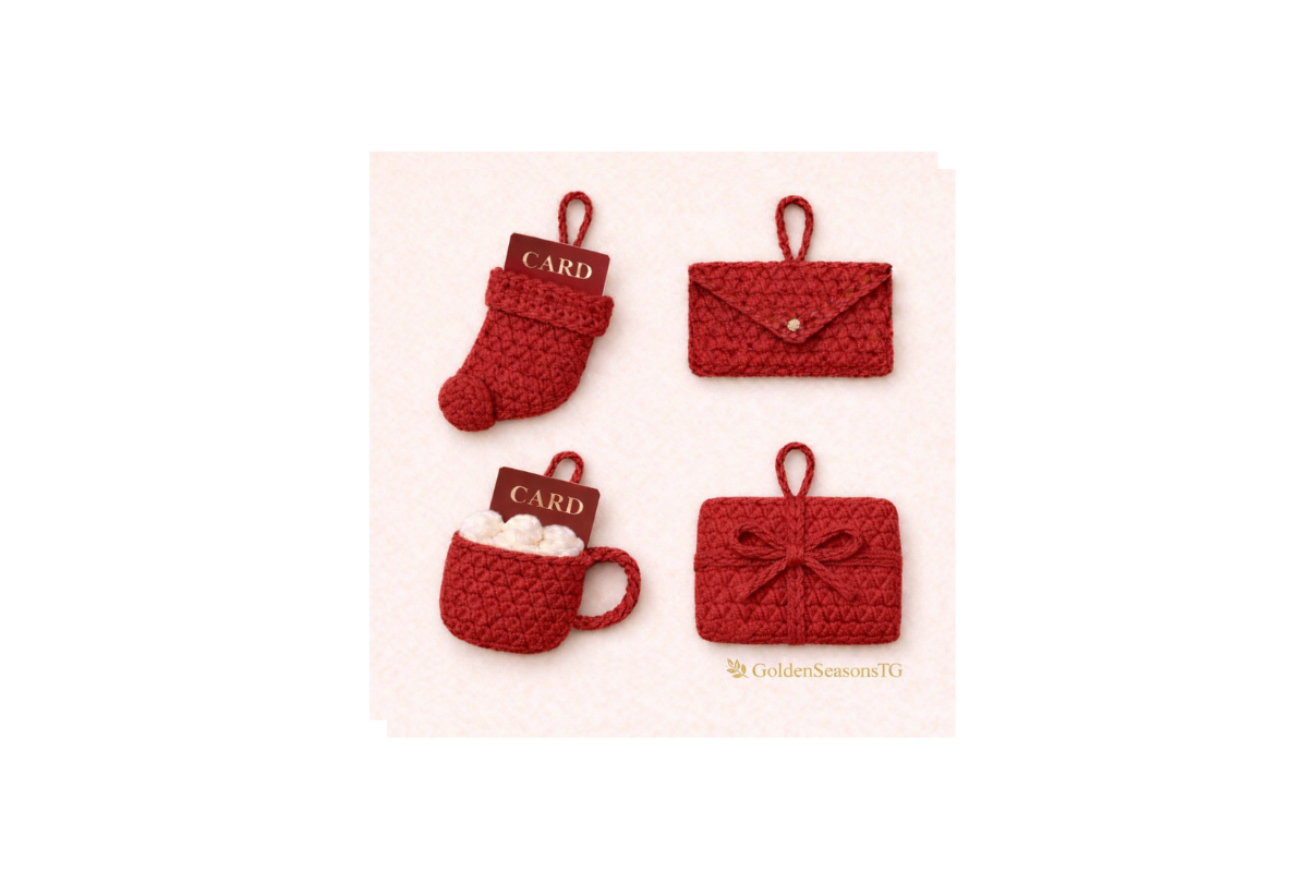 Christmas Crochet Gift Card Holder Pattern Set