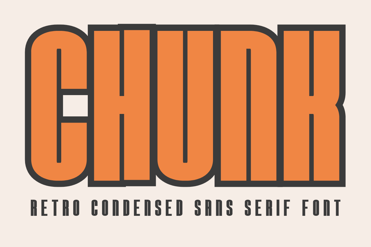 Chunk preview — condensed structural bold display font with slab-like weight