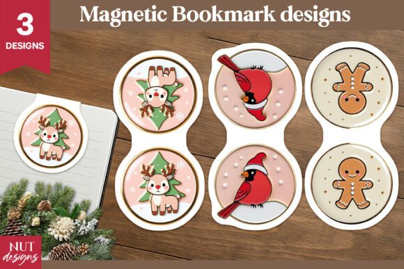 Cute Christmas Bookmark Clipart Set