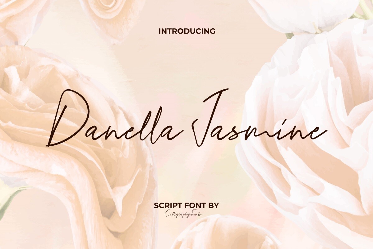Danella Jasmine font preview in a botanical script style