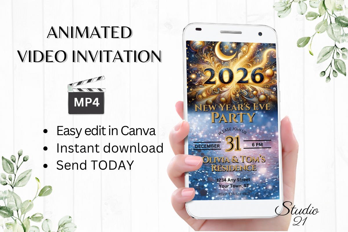 Digital New Year's Eve Party Invitation