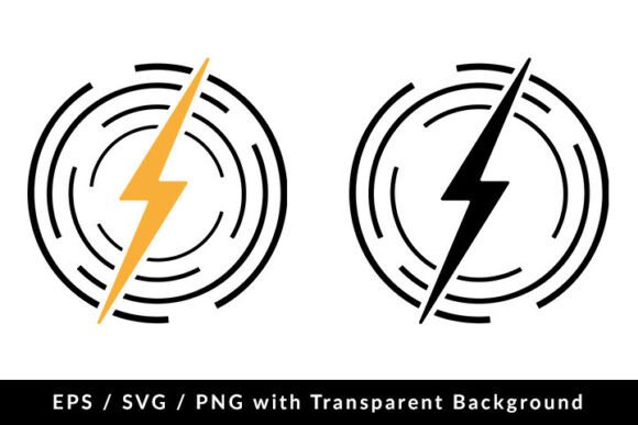 Electricity Flash Lightning Icon SVG EPS