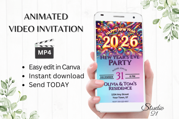 Electronic New Year's Eve Party Invite
