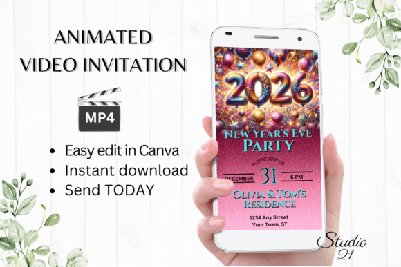 Electronic New Year's Eve Party Invite