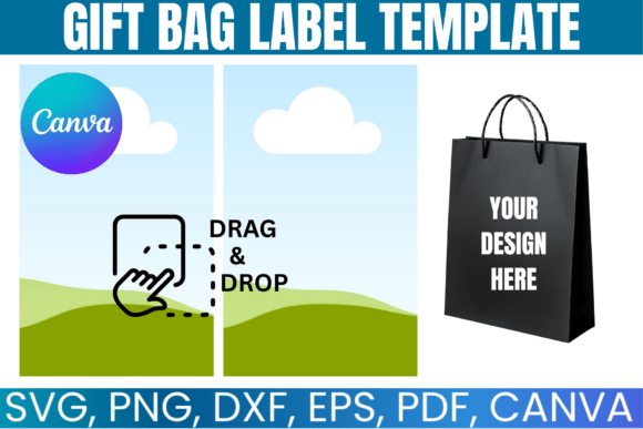 Gift Bag Label Template SVG