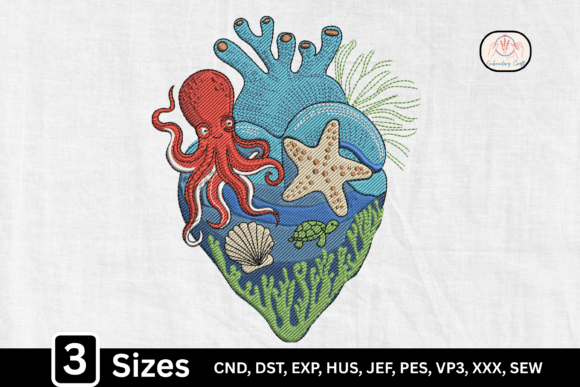Marine Life Octopus Sea Star Ocean Heart