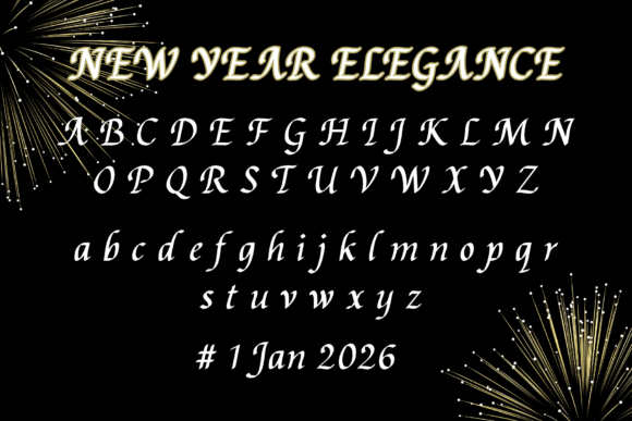New Year Elegance Font PNG with transparent background - Preview 3